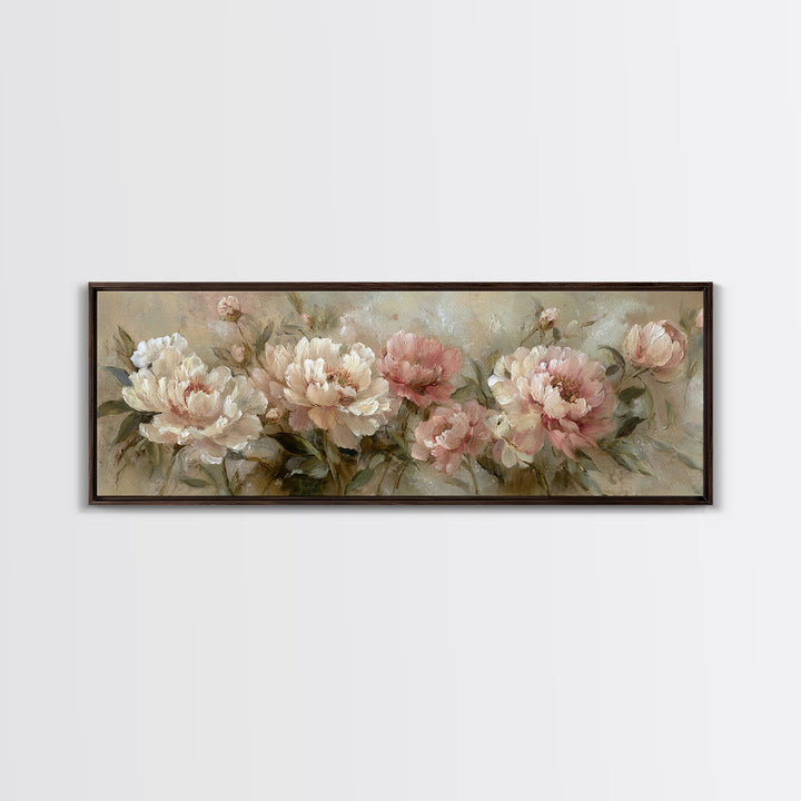 Neutral Peony Painting Canvas Print, Guest Bedroom Art, Gallery Decor, Bedroom Decor, Abstract Art, Guest, Contemporary Art, GBA-3x1-97