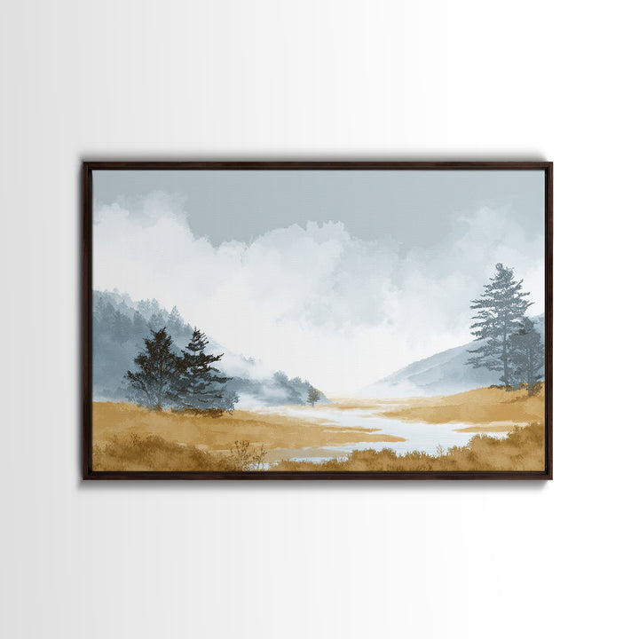 Monochrome Forest Silhouette Canvas Print, Guest Bedroom Art, Pink Wall Art, Bedroom Decor, Fine Art, Guest, New Home, GBA-3x2-17
