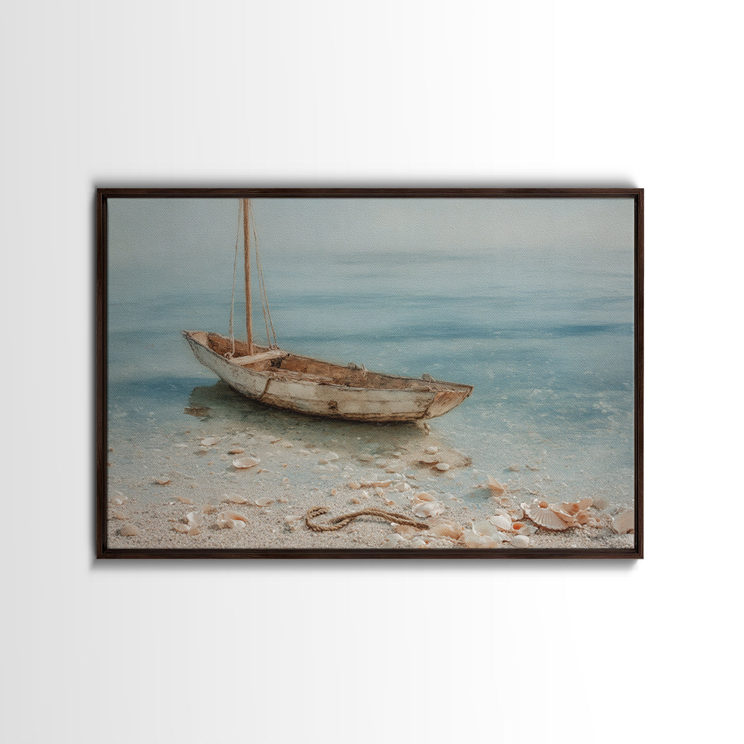 Soft Watercolor Sailboat on Quiet Water Canvas Print, Guest Bedroom Art, Wall Art Prints, Bedroom Decor, Oil Painting, Guest, GBA-3x2-22