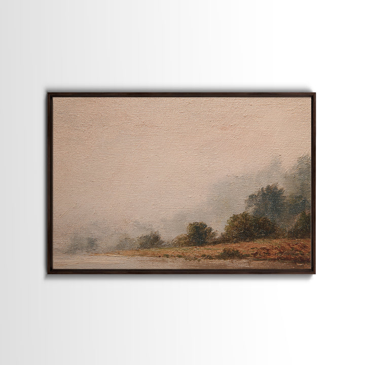 Gentle Rain over Distant Hills Framed Canvas Print, Guest Bedroom Art, Bedroom Decor, Fine Art, Guest, Above Bed Decor, GBA-3x2-28