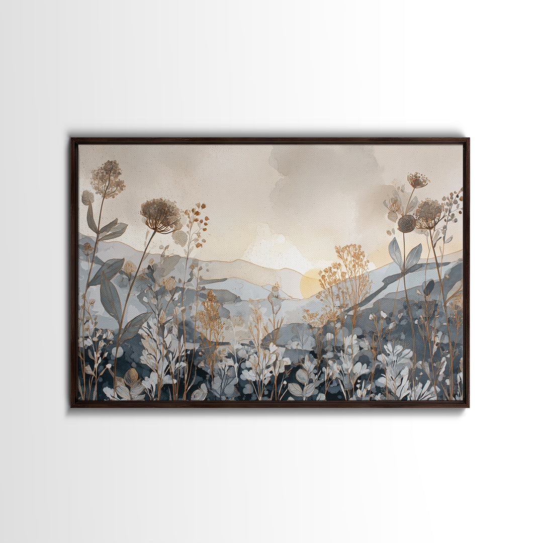 Gentle Botanical Line Drawing Trio Canvas Print, Guest Bedroom Art, Set of 3 Wall Art, Bedroom Decor, Watercolor Art, Guest, GBA-3x2-34