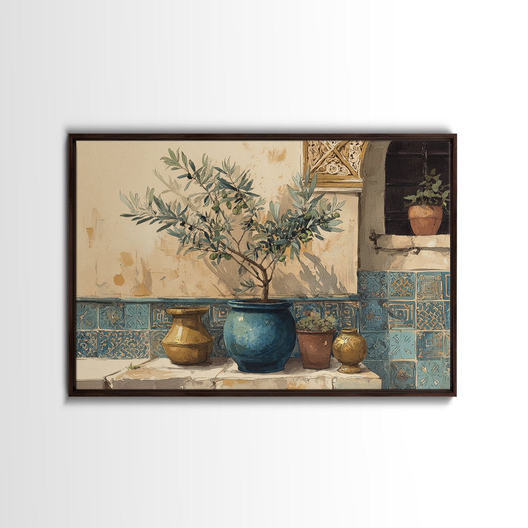 Olive Branch Still Life Framed Canvas Print, Guest Bedroom Art, Above Bed Decor, Bedroom Decor, Fine Art, Guest, Boho Decor, GBA-3x2-45