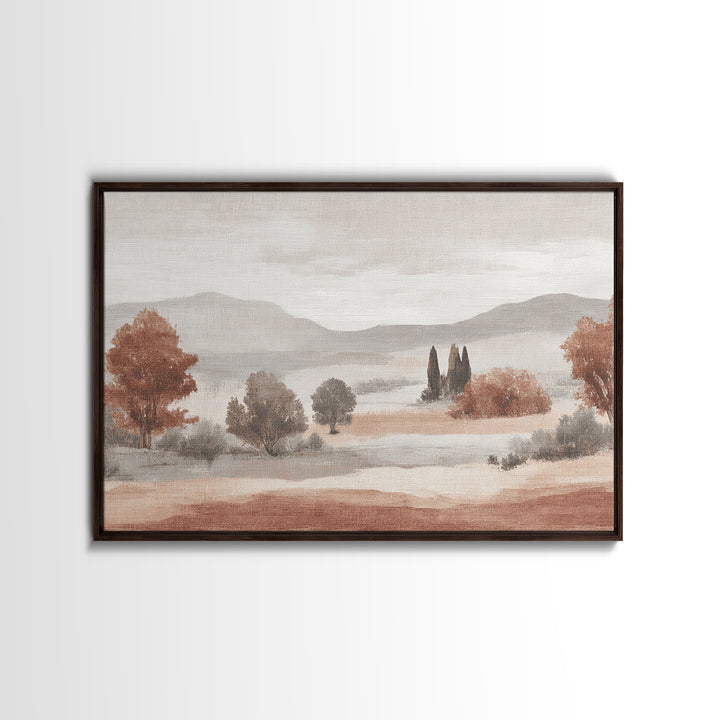 Warm Terracotta Shapes Framed Canvas Print, Guest Bedroom Art, Living Room Decor, Bedroom Decor, Guest, Farmhouse Wall Art, GBA-3x2-50