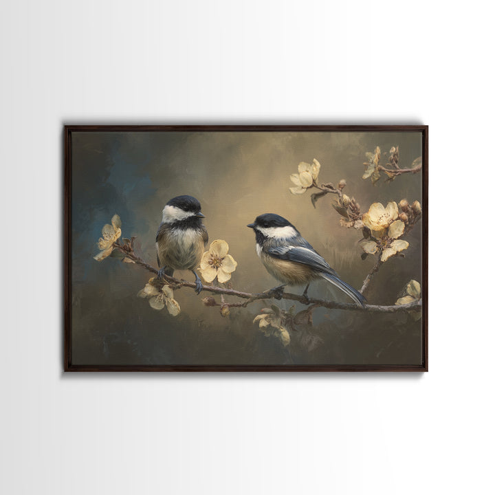 Small Bird Pair on Flowering Branch Canvas Print, Guest Bedroom Art, New Home, Bedroom Decor, Watercolor Art, Guest, GBA-3x2-56