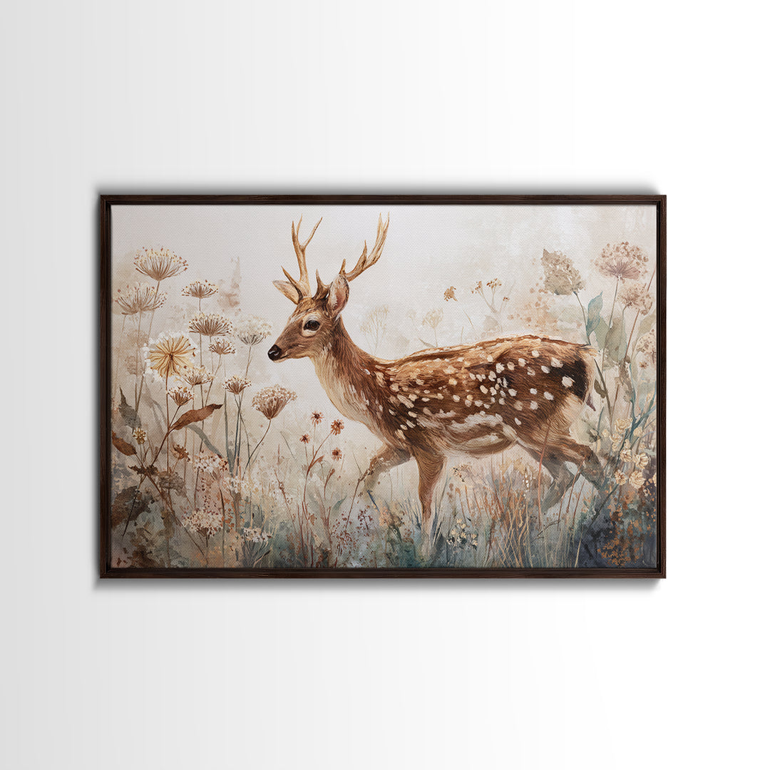 Sunlit Meadow with Delicate Flowers Canvas Print, Guest Bedroom Art, Textured Painting, Bedroom Decor, Watercolor Art, Guest, GBA-3x2-67