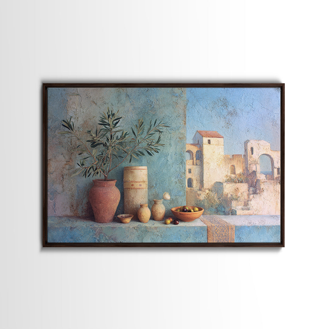Olive Branch Still Life Framed Canvas Print, Guest Bedroom Art, Above Bed Decor, Bedroom Decor, Fine Art, Guest, Boho Decor, GBA-3x2-69