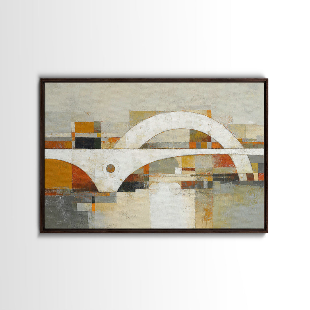 Warm Abstract Arches Framed Canvas Print, Guest Bedroom Art, Downloadable Prints, Bedroom Decor, Abstract Art, Guest, GBA-3x2-79