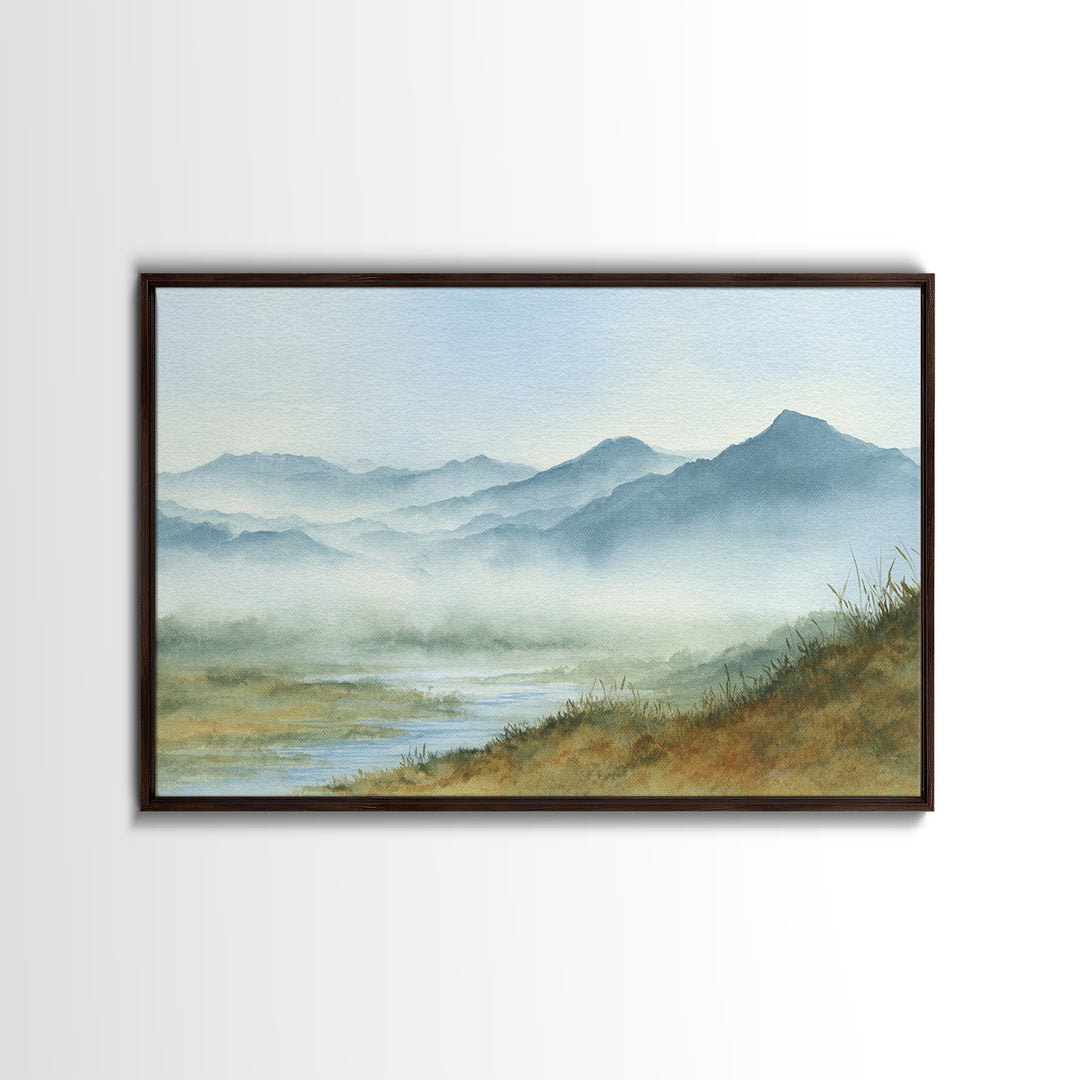 Soft Mountain Horizon Canvas Print, Guest Bedroom Art, Wall Art, Bedroom Decor, Oil Painting, Guest, New Home Gift, GBA-3x2-83