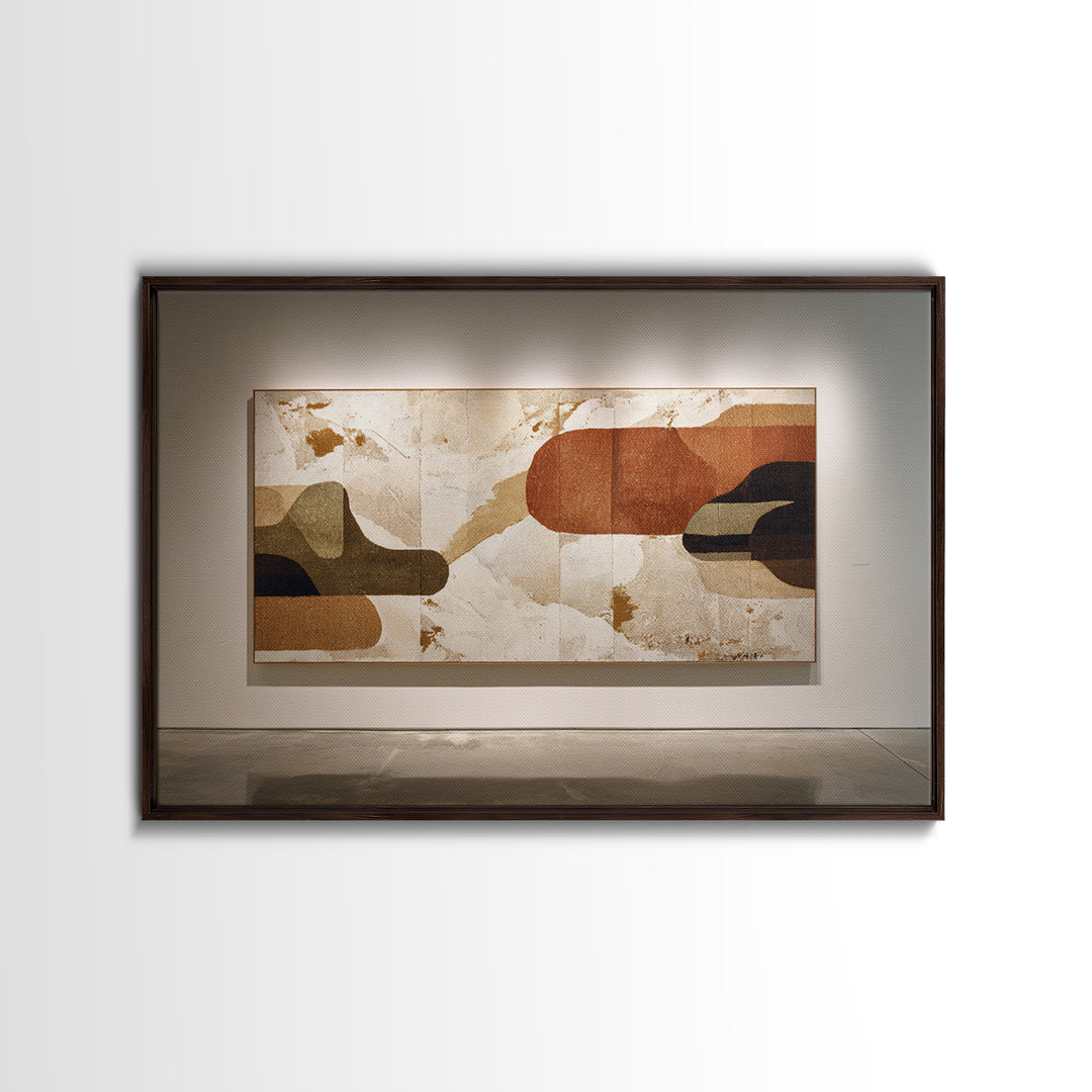 Warm Terracotta Shapes Canvas Print, Guest Bedroom Art, Cat Wall Art, Bedroom Decor, Fine Art, Guest, Fine Art Print, GBA-3x2-98