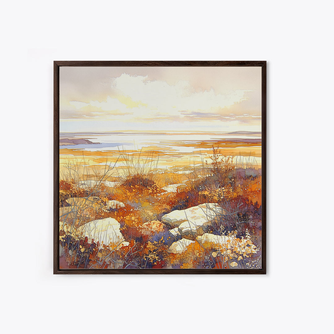 Quiet Abstract Landscape Framed Canvas Print, General Fine Art, Modern Decor, Living Room Decor, Fine Art, Poster, GEN-1x1-1