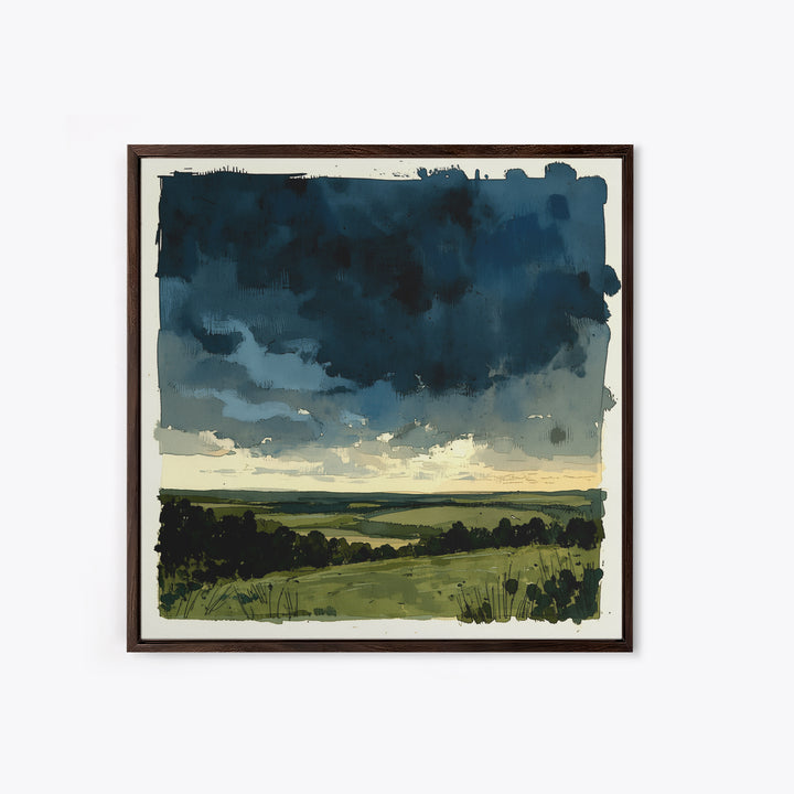 Elegant Ink Wash Landscape Canvas Print, General Fine Art, Wall Decor, Living Room Decor, Fine Art, Original Painting, GEN-1x1-20