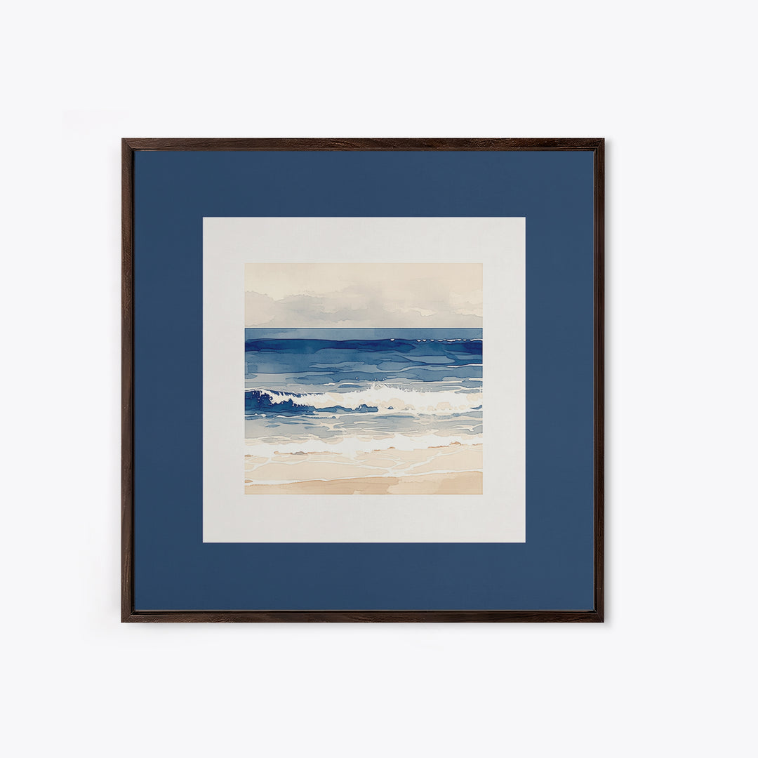 Coastal Water Study Framed Canvas Print, General Fine Art, Textured Painting, Living Room Decor, Fine Art, Art Prints, GEN-1x1-29