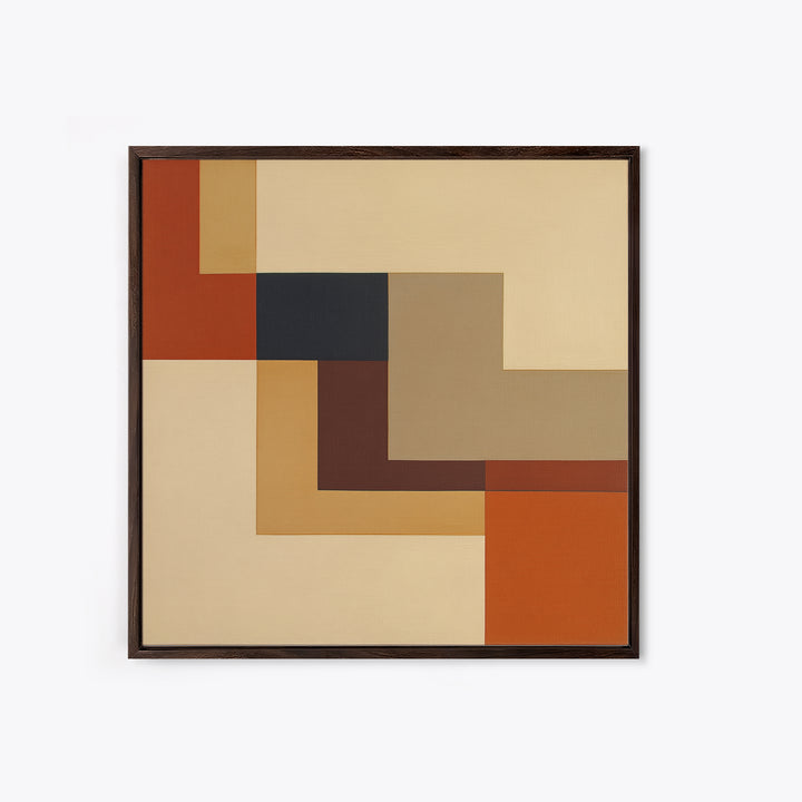 Modern Geometric Composition Framed Canvas Print, General Fine Art, Digital Print, Living Room Decor, Abstract Art, GEN-1x1-34