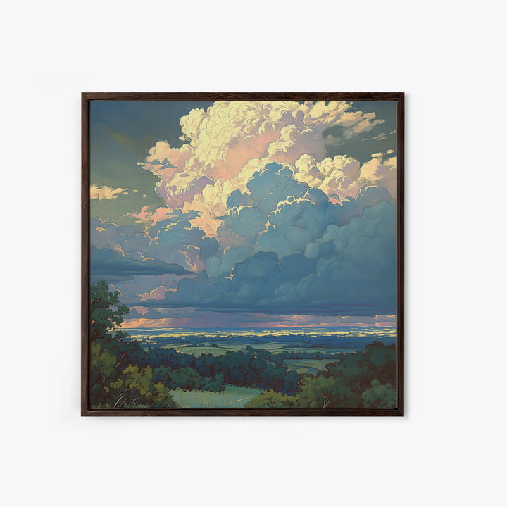 Romantic Cloudscape with Blush and Cream Tones Canvas Print, General Fine Art, Canvas Wall Art, Living Room Decor, GEN-1x1-42
