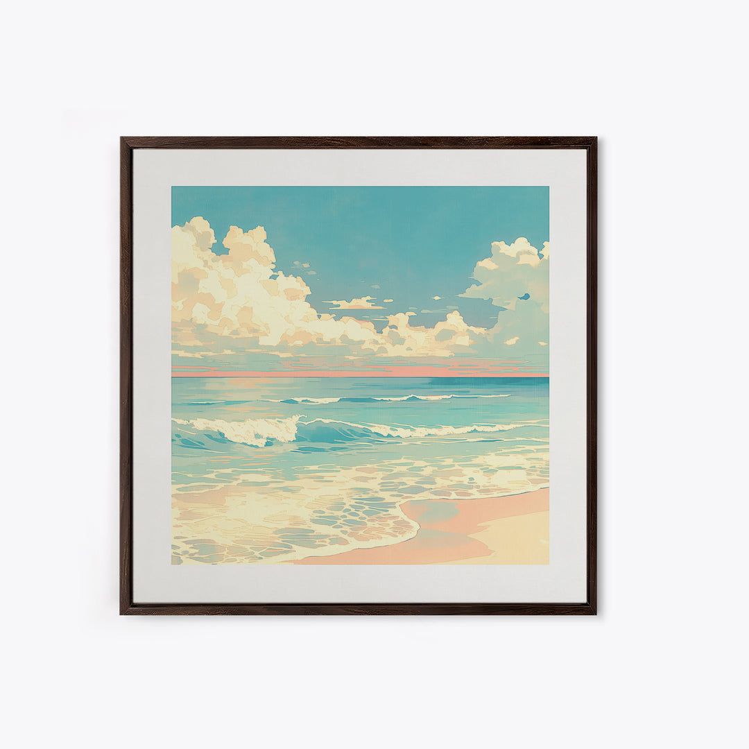 Coastal Water Study Canvas Print, General Fine Art, Poster, Living Room Decor, Fine Art, Wall Art Prints, Mid Century Modern, GEN-1x1-77