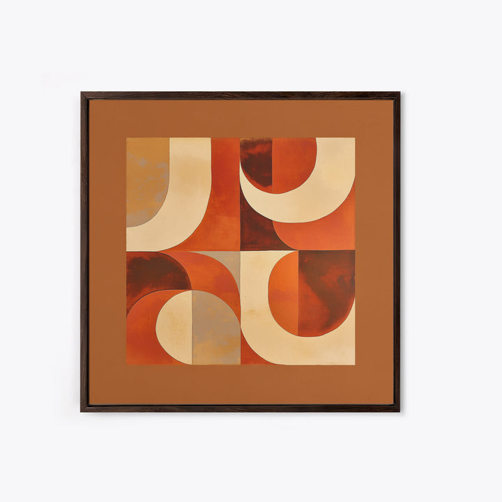 Warm Terracotta Abstract Framed Canvas Print, General Fine Art, Statement Artwork, Living Room Decor, Abstract Art, GEN-1x1-78