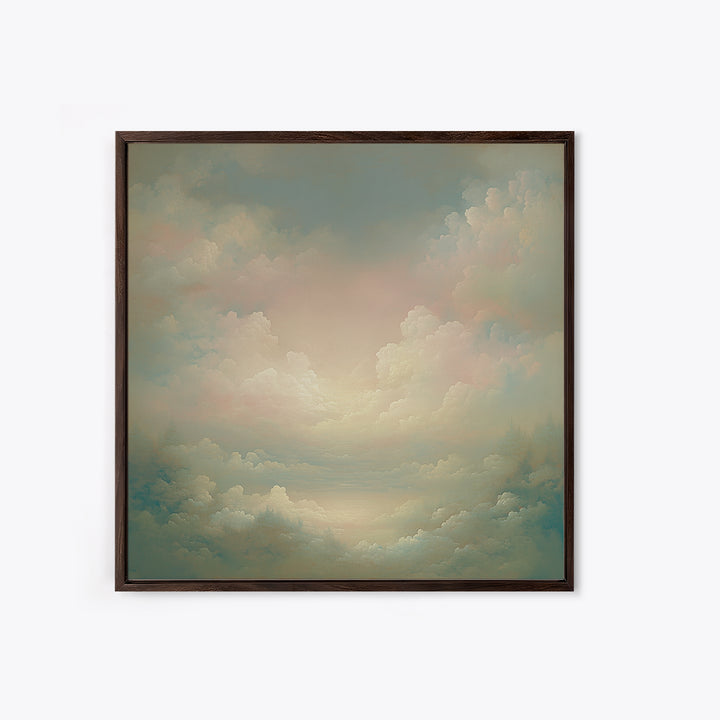 Romantic Cloudscape with Blush and Cream Tones Canvas Print, General Fine Art, Neutral Decor, Living Room Decor, Fine Art, GEN-1x1-90