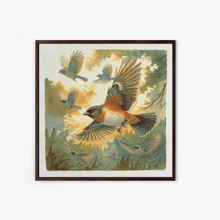 Minimal Birds in Flight over an Open Canvas Print, General Fine Art, Modern Decor, Living Room Decor, Fine Art, GEN-1x1-94