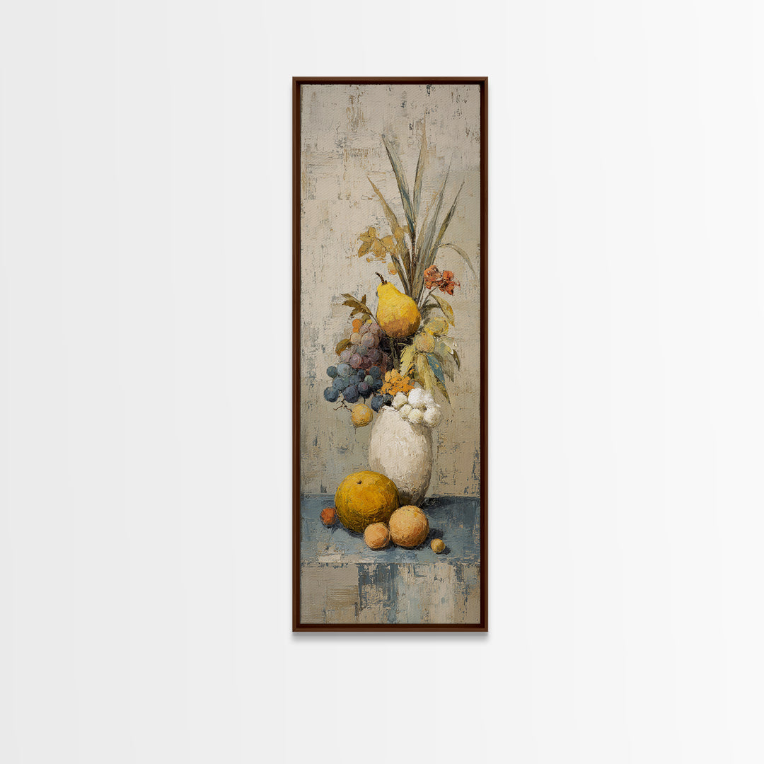 Simple Still Life of Fruit and Linen Canvas Print, General Fine Art, Abstract Art, Living Room Decor, Fine Art, GEN-1x3-100