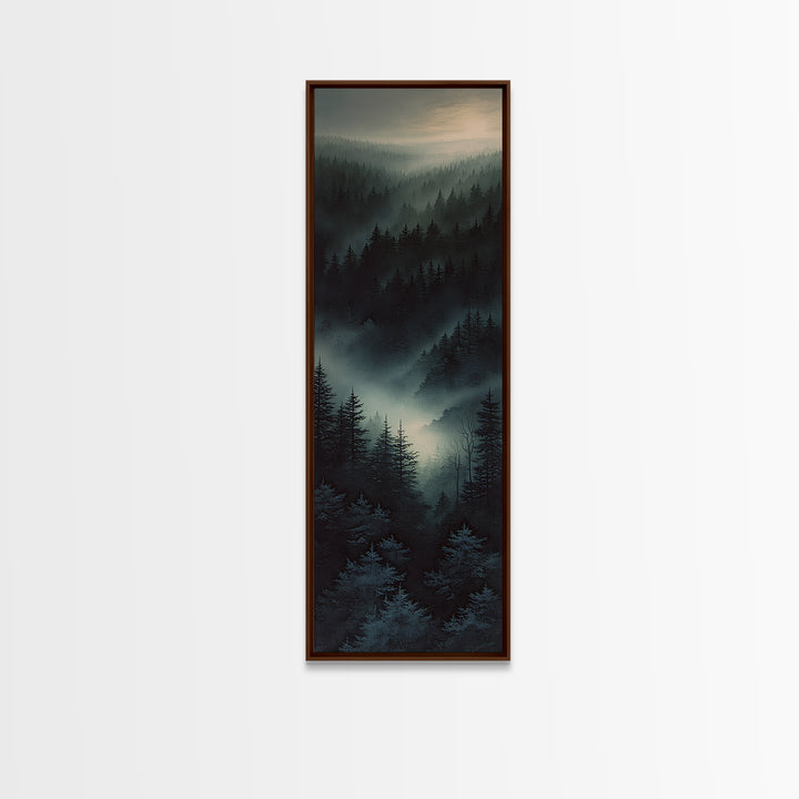 Moody Forest Clearing Canvas Print, General Fine Art, Digital Prints, Living Room Decor, Oil Painting, Large Wall Art, GEN-1x3-44