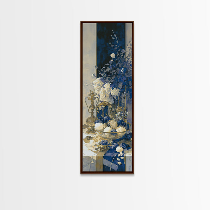 Simple Still Life of Fruit and Linen Framed Canvas Print, General Fine Art, Art Prints, Living Room Decor, Abstract Art, GEN-1x3-52