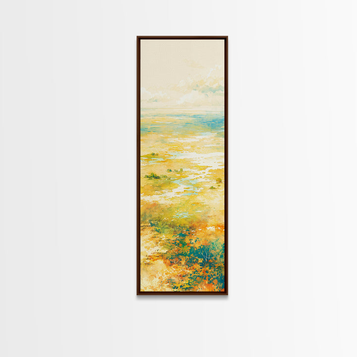 Quiet Abstract Landscape Framed Canvas Print, General Fine Art, Art, Living Room Decor, Fine Art, Mid Century Modern, GEN-1x3-61