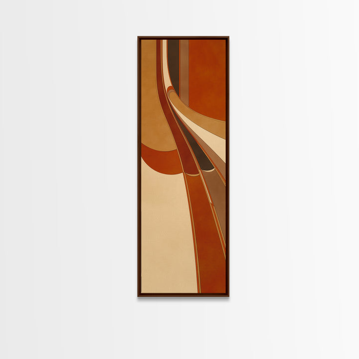 Warm Terracotta Abstract Framed Canvas Print, General Fine Art, Luxury Decor, Living Room Decor, Abstract Art, GEN-1x3-66