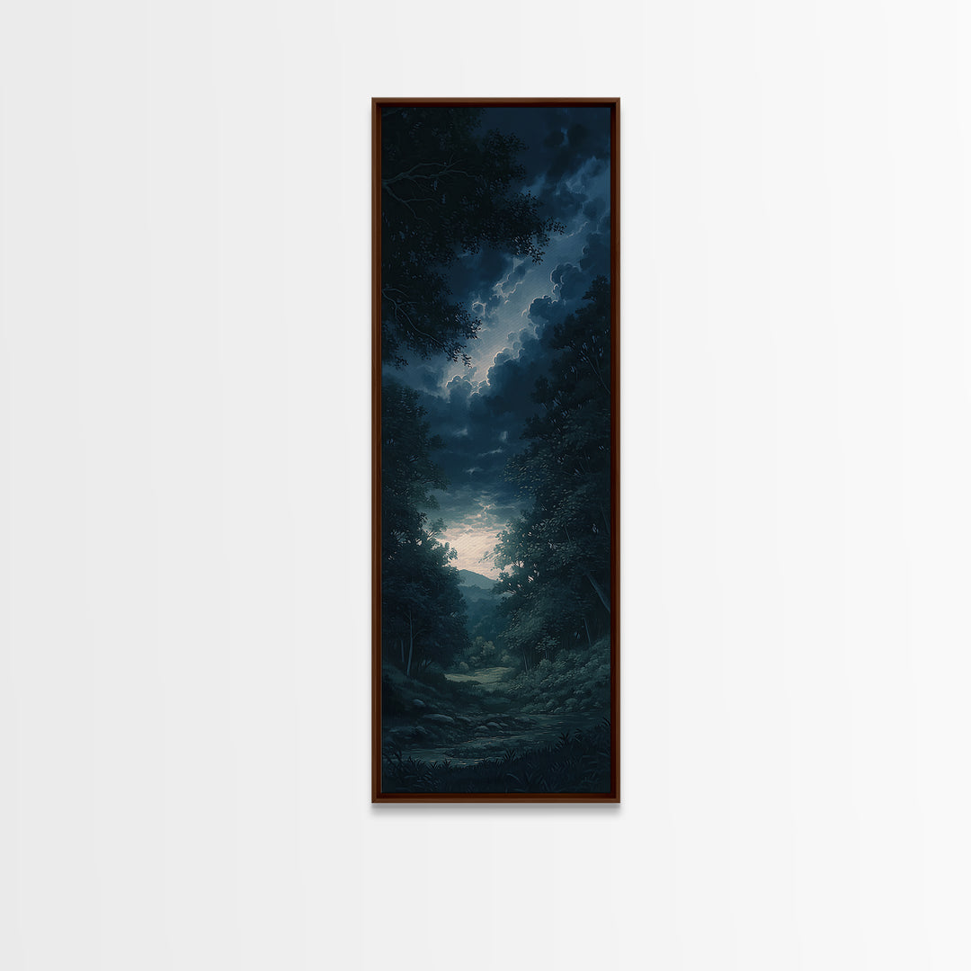 Moody Forest Clearing Canvas Print, General Fine Art, Digital Wall Art, Living Room Decor, Fine Art, Neutral Decor, GEN-1x3-68