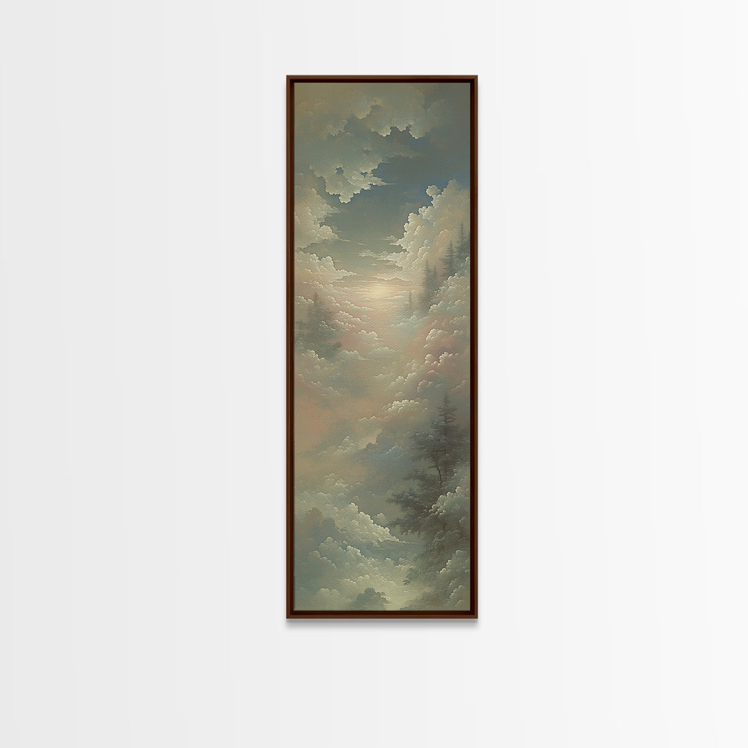 Romantic Cloudscape with Blush and Cream Tones Canvas Print, General Fine Art, Statement Artwork, Living Room Decor, Fine Art, GEN-1x3-78