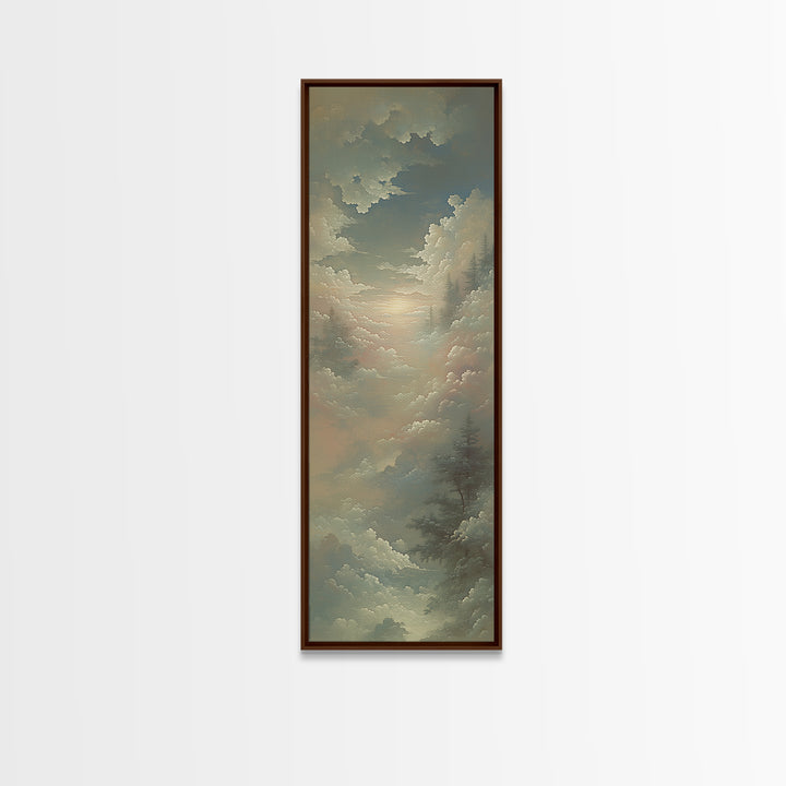 Romantic Cloudscape with Blush and Cream Tones Canvas Print, General Fine Art, Statement Artwork, Living Room Decor, Fine Art, GEN-1x3-78