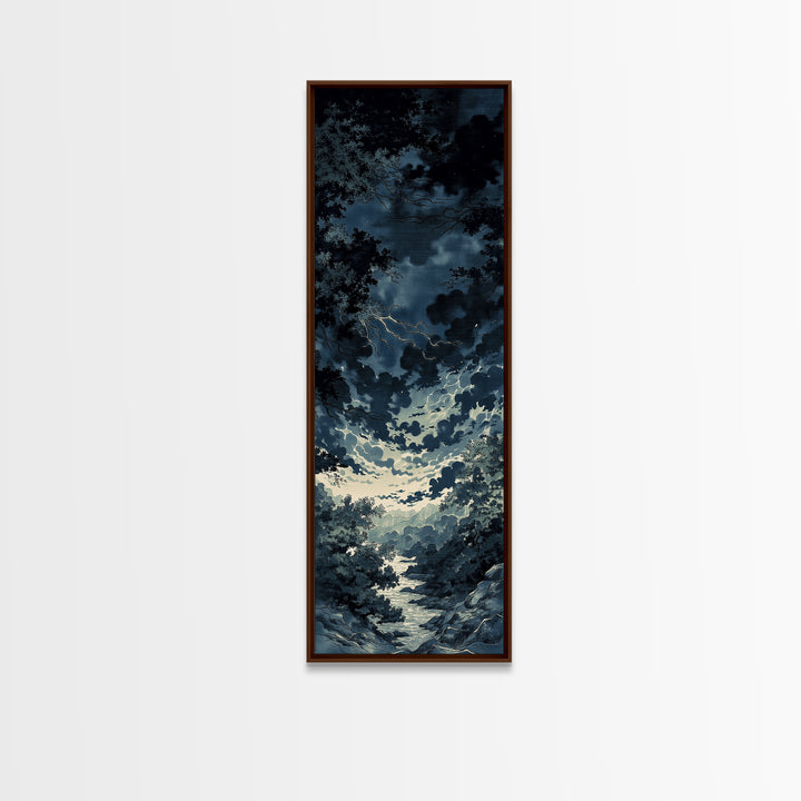 Elegant Ink Wash Landscape Framed Canvas Print, General Fine Art, Wall Hanging, Living Room Decor, Oil Painting, GEN-1x3-80