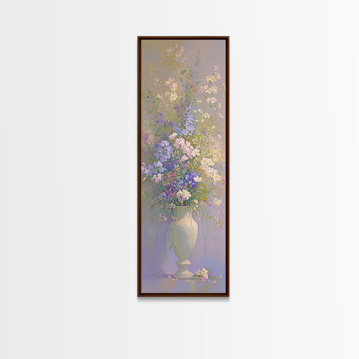 Classic Oil Painted Vase of Wildflowers Framed Canvas Print, General Fine Art, Canvas Art, Living Room Decor, Watercolor Art, GEN-1x3-83