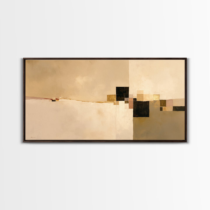 Earthy Plaster Texture Abstract Framed Canvas Print, General Fine Art, Large Wall Art, Living Room Decor, Abstract Art, GEN-2x1-11