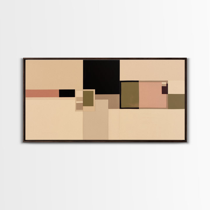 Modern Geometric Composition Framed Canvas Print, General Fine Art, Minimalist Decor, Living Room Decor, Fine Art, GEN-2x1-30