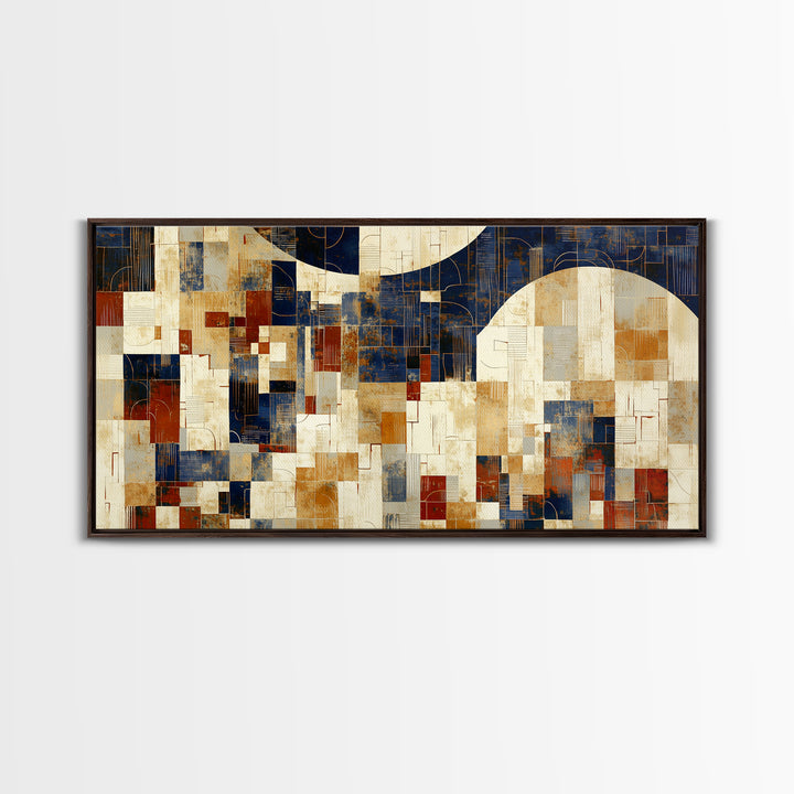 Earthy Plaster Texture Abstract Framed Canvas Print, General Fine Art, Wall Art, Living Room Decor, Abstract Art, GEN-2x1-35