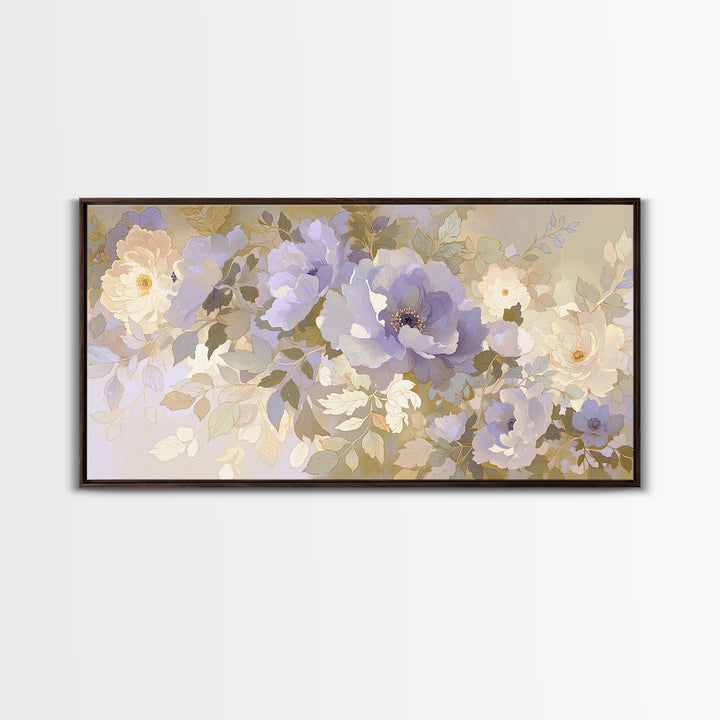 Large Neutral Floral Study Framed Canvas Print, General Fine Art, Poster, Living Room Decor, Fine Art, Wall Art Prints, GEN-2x1-46