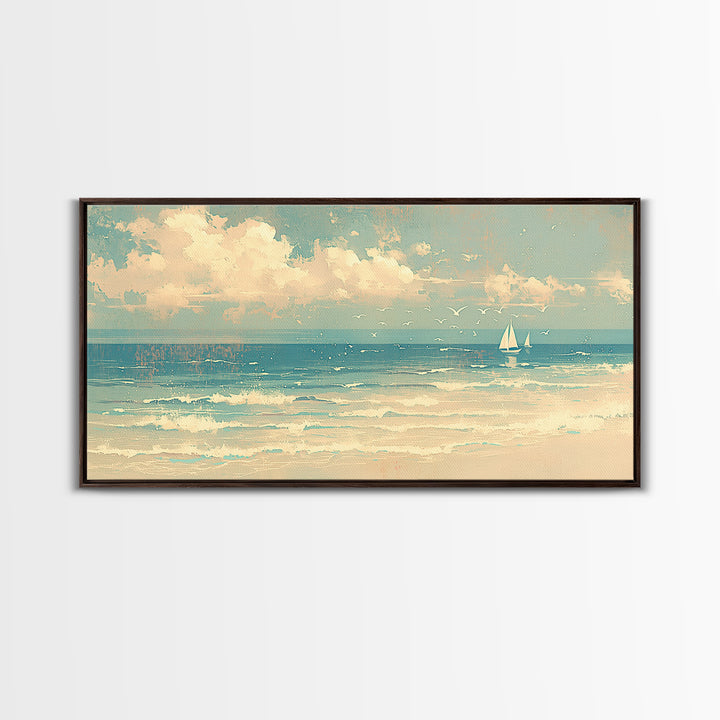 Coastal Water Study Canvas Print, General Fine Art, Printable Wall Art, Living Room Decor, Fine Art, Canvas Wall Art, GEN-2x1-49