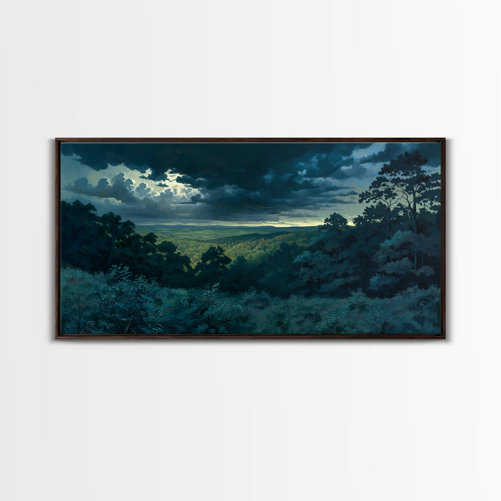 Moody Forest Clearing Canvas Print, General Fine Art, Wall Decor, Living Room Decor, Fine Art, Original Painting, GEN-2x1-52