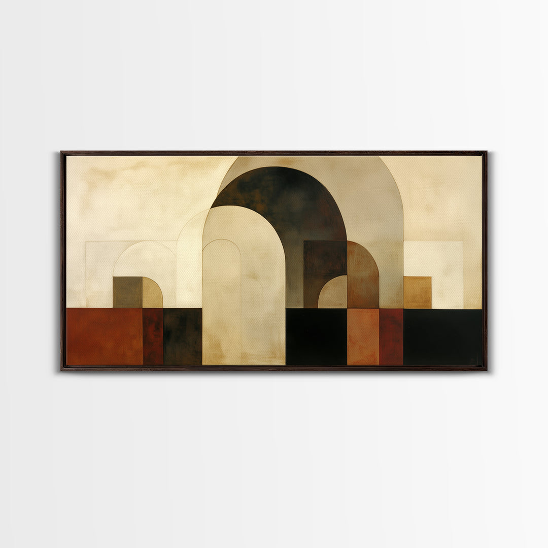 Monochrome Architectural Arch Composition Framed Canvas Print, General Fine Art, Painting, Living Room Decor, Fine Art, GEN-2x1-56