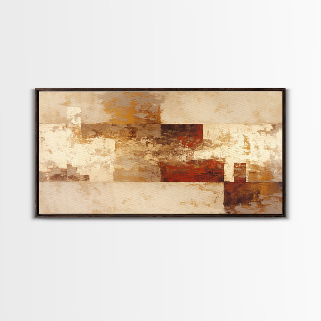 Earthy Plaster Texture Abstract Framed Canvas Print, General Fine Art, Original Art, Living Room Decor, Abstract Art, GEN-2x1-59