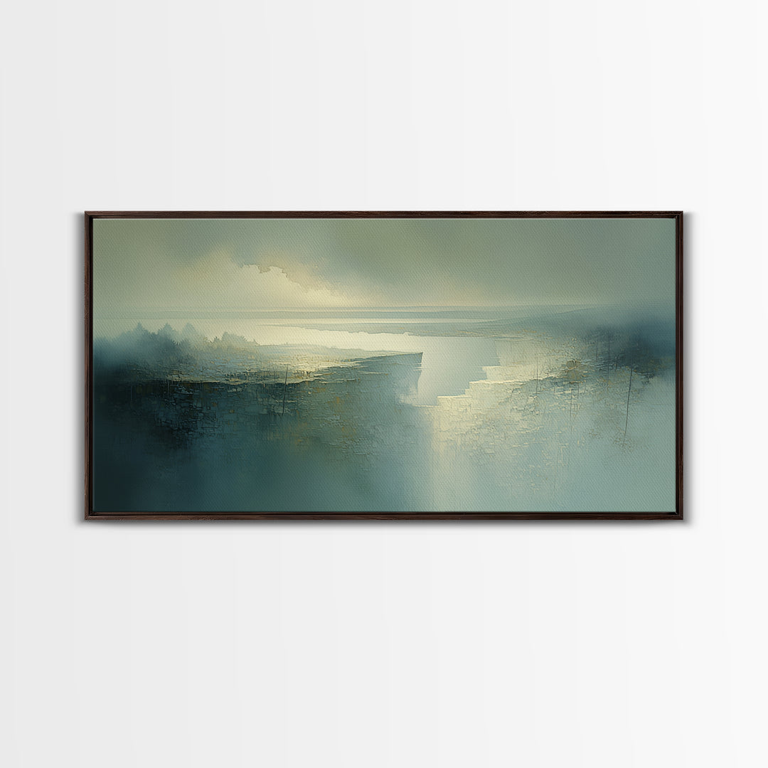 Quiet Abstract River Shape Canvas Print, General Fine Art, Print, Living Room Decor, Abstract Art, Art Deco, GEN-2x1-68