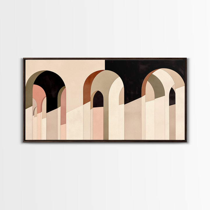 Monochrome Architectural Arch Composition Canvas Print, General Fine Art, Luxury Decor, Living Room Decor, Wall Art Prints, GEN-2x1-8