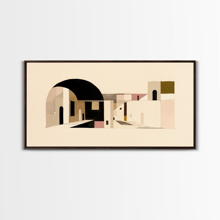Monochrome Architectural Arch Composition Framed Canvas Print, General Fine Art, Original Painting, Living Room Decor, Fine Art, GEN-2x1-80