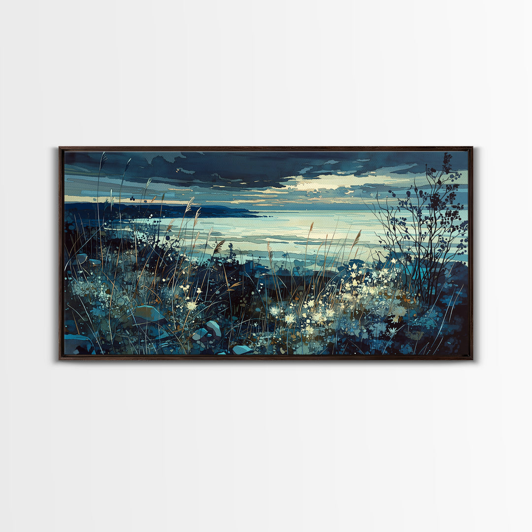 Quiet Abstract Landscape Canvas Print, General Fine Art, Oil Painting, Living Room Decor, Fine Art, Gallery Decor, GEN-2x1-93
