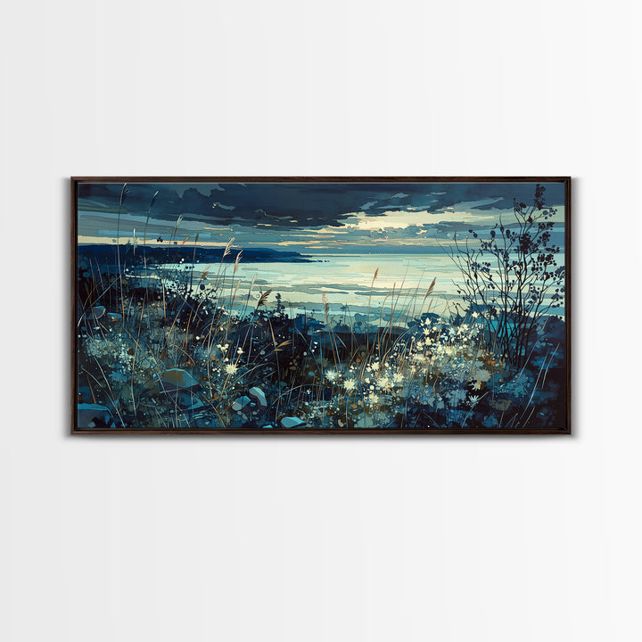Quiet Abstract Landscape Canvas Print, General Fine Art, Oil Painting, Living Room Decor, Fine Art, Gallery Decor, GEN-2x1-93