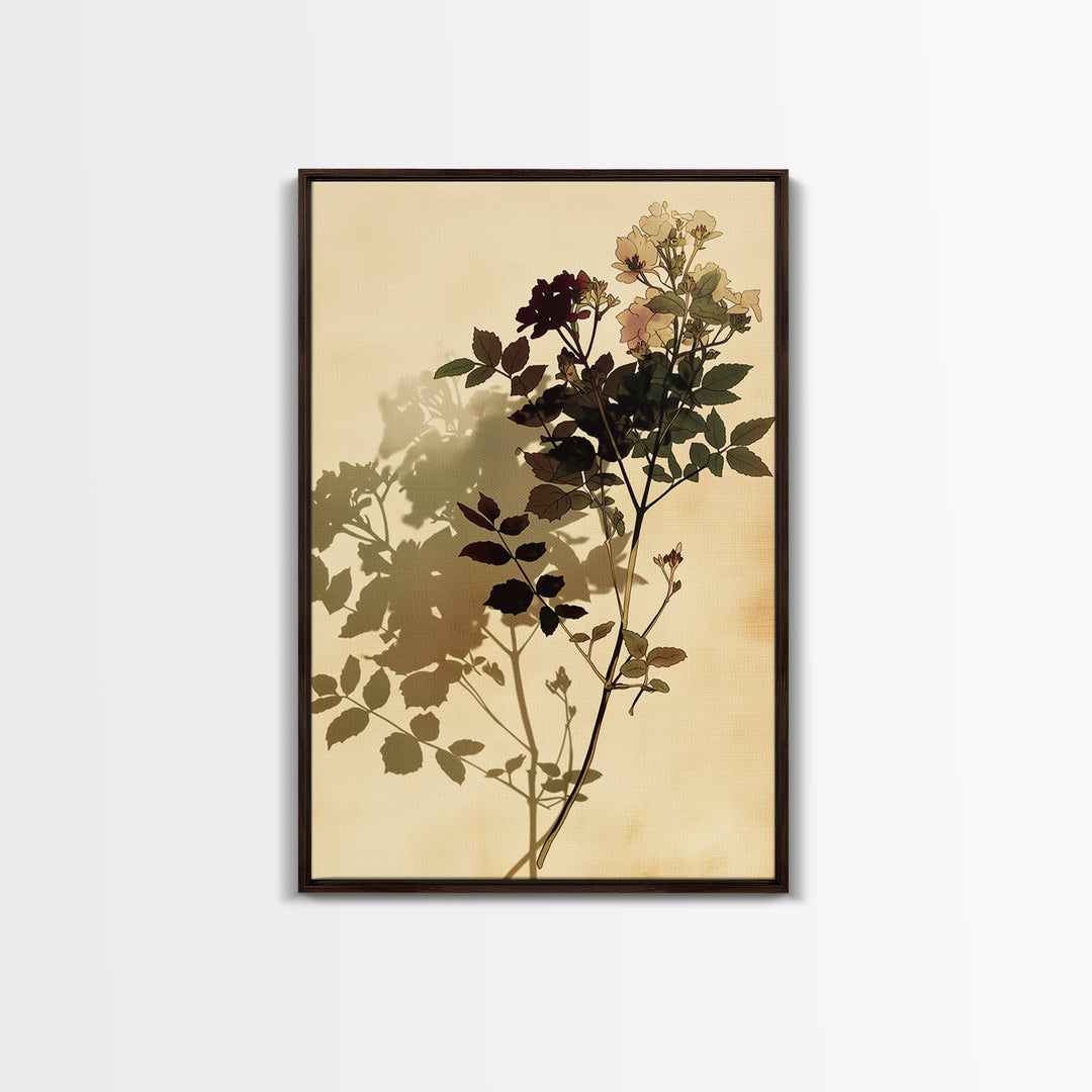 Botanical Silhouette Series Canvas Print, General Fine Art, Print, Living Room Decor, Watercolor Art, Art Deco, GEN-2x3-29