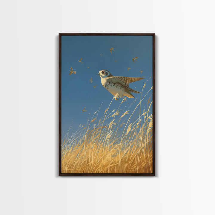 Minimal Birds in Flight over an Open Framed Canvas Print, General Fine Art, Minimalist Decor, Living Room Decor, Fine Art, GEN-2x3-30