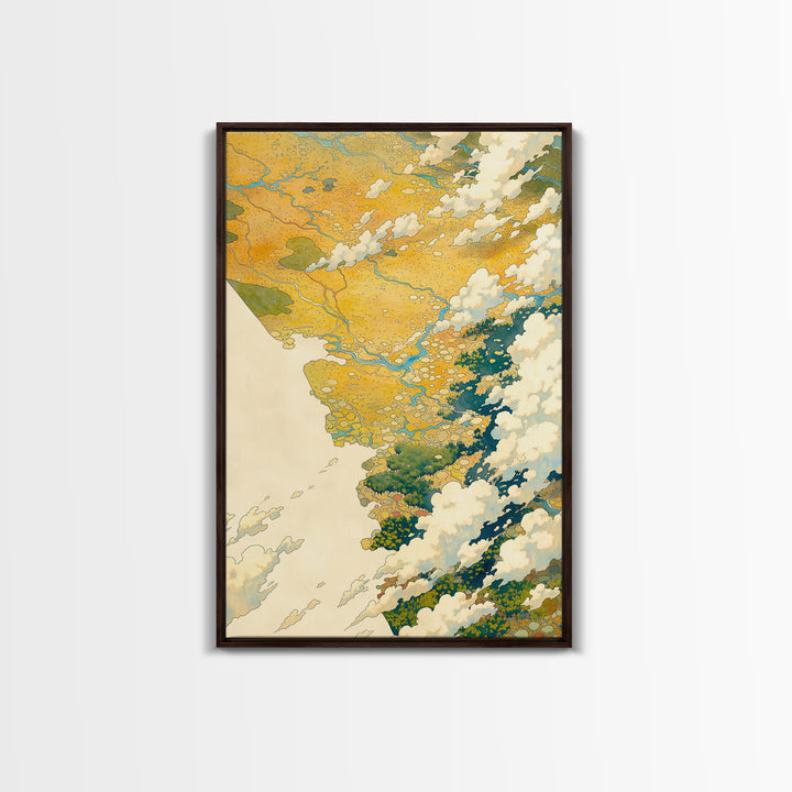 Quiet Abstract River Shape Canvas Print, General Fine Art, Statement Artwork, Living Room Decor, Abstract Art, GEN-2x3-32