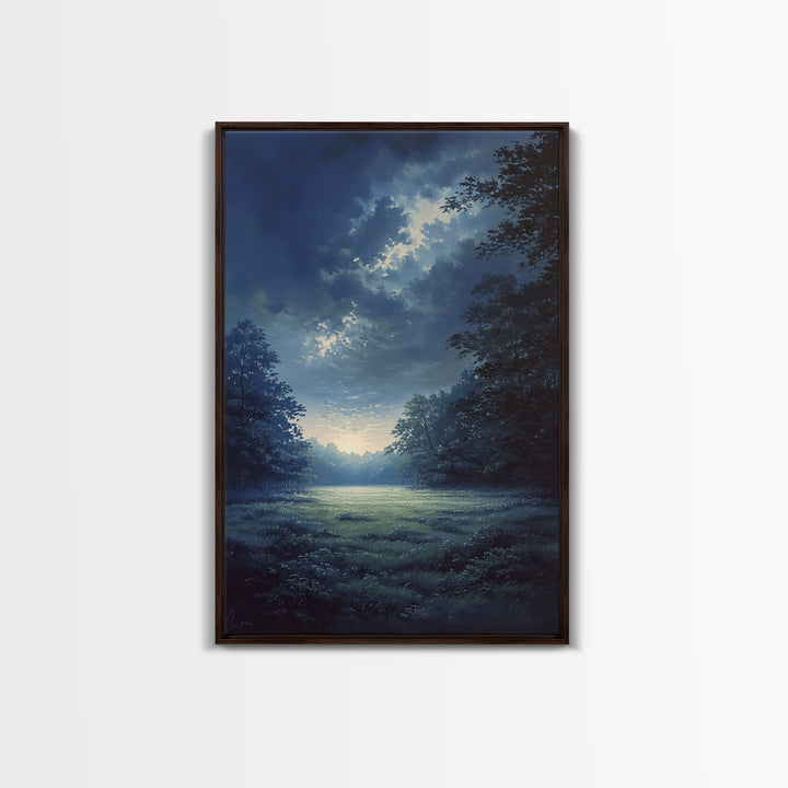 Moody Forest Clearing Canvas Print, General Fine Art, Contemporary Art, Living Room Decor, Fine Art, Digital Art, GEN-2x3-40