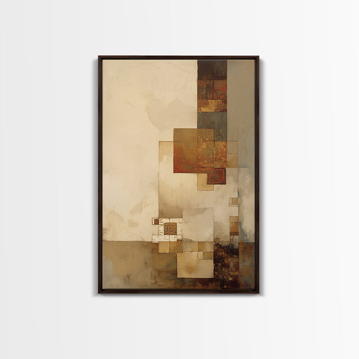 Earthy Plaster Texture Abstract Framed Canvas Print, General Fine Art, Digital Art, Living Room Decor, Fine Art, GEN-2x3-47